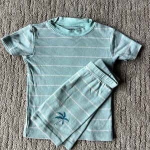 Kids Striped Pajama Set - Mint Green